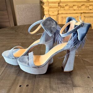 ANTONIO MELANI Blue Suede Platform Heels